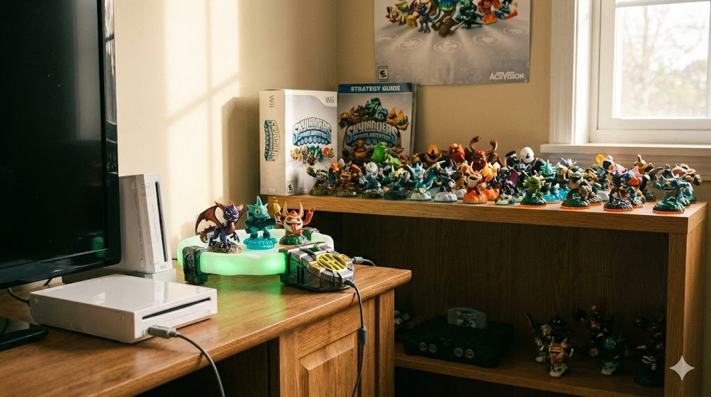 Coleção de Skylanders base verde ou setup com Portal of Power