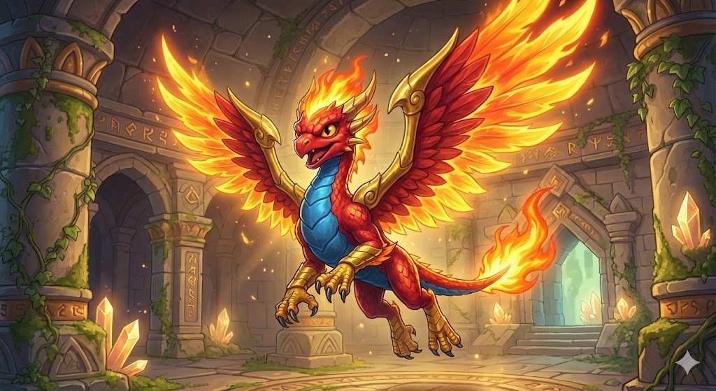 Sunburn, o dragão-fênix do elemento Fogo - Skylanders Spyro's Adventure